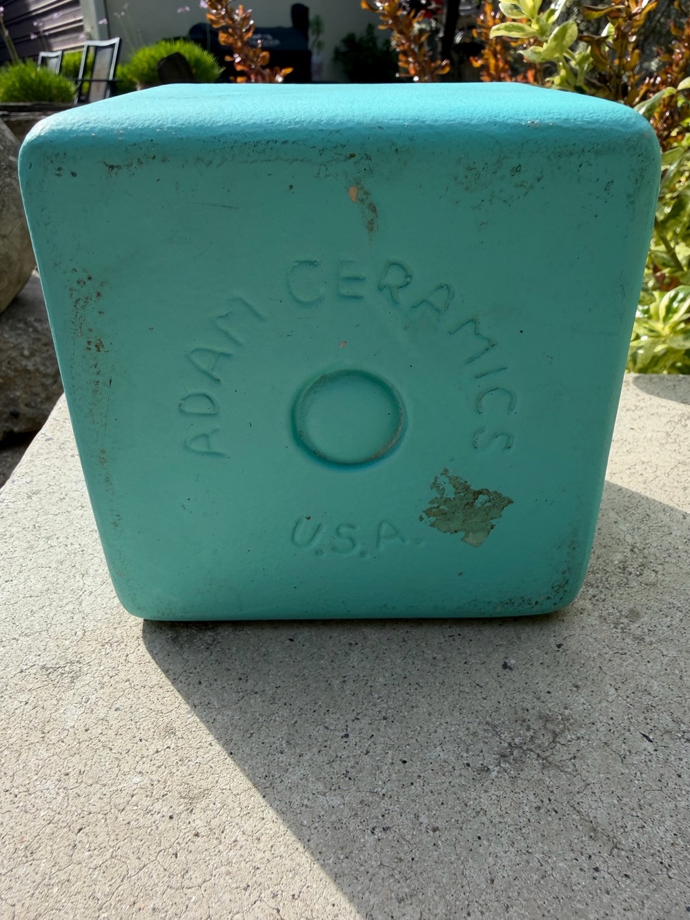 Vintage 1960s Adam Ceramics Square Cube Planter